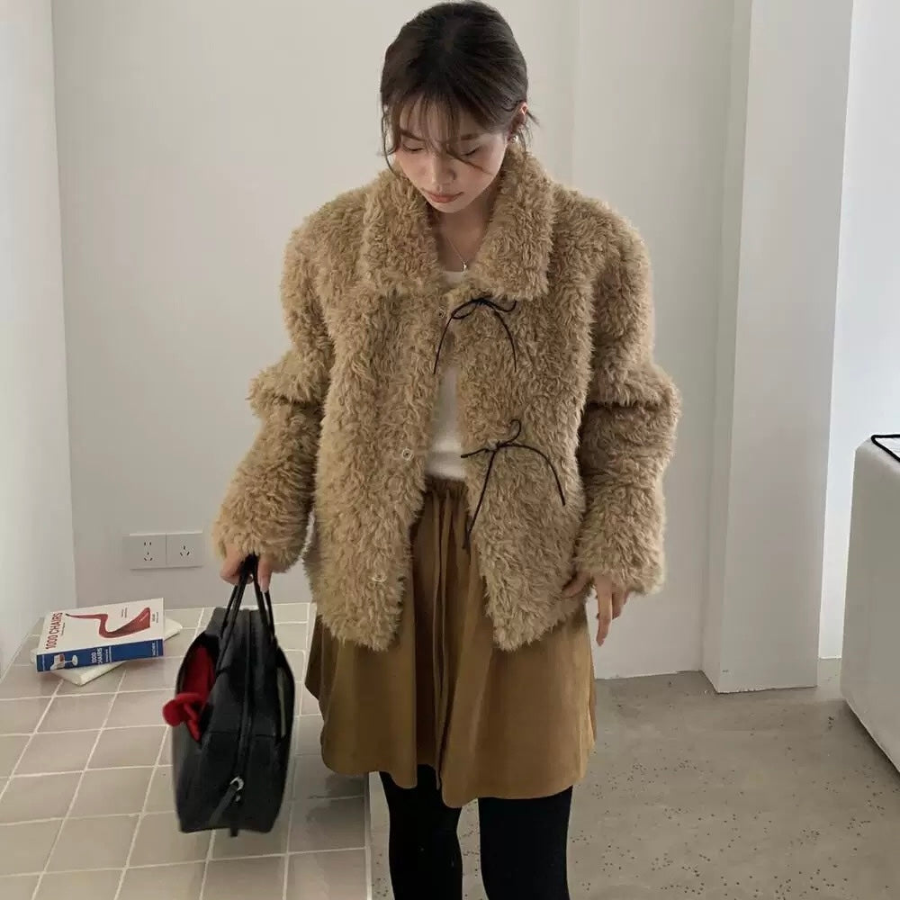 ファーコート プードルコート（ショートコート） プードルファーカラー