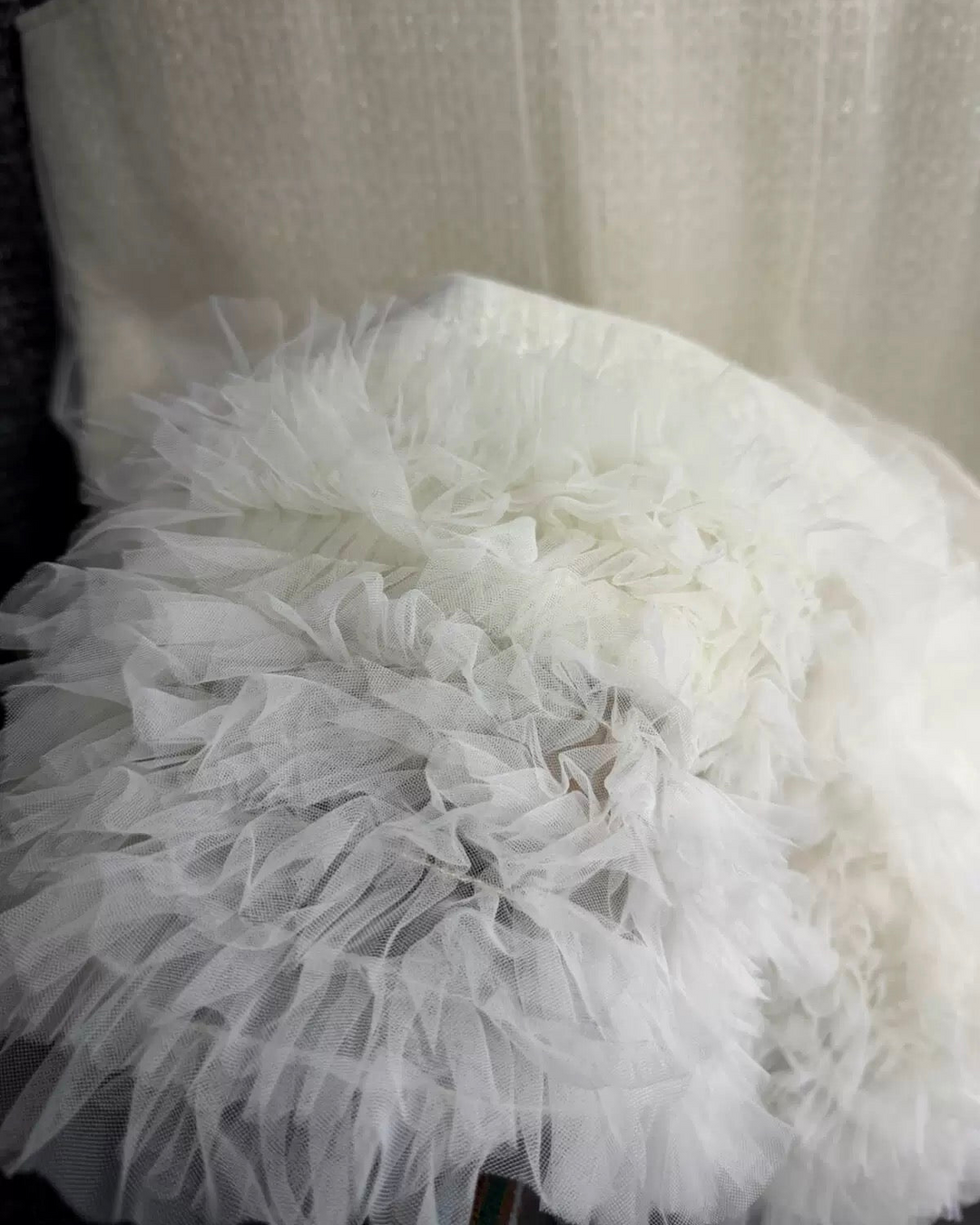 チュールフリルツイードワンピース　Mc 689