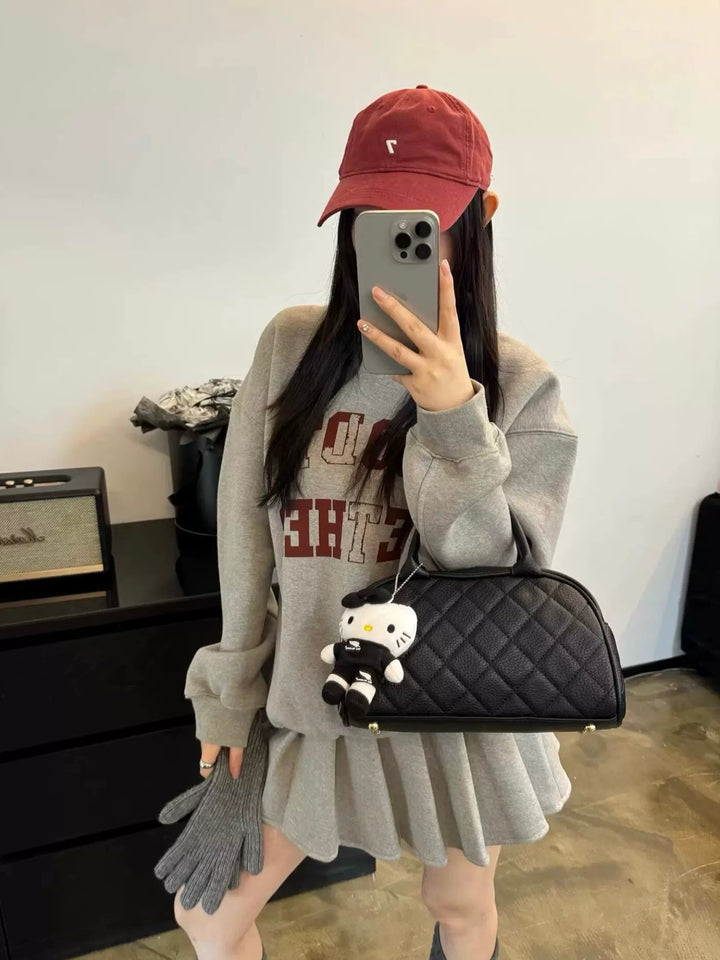 ロゴスウェット×プリーツスカートセットアップ Mc 590