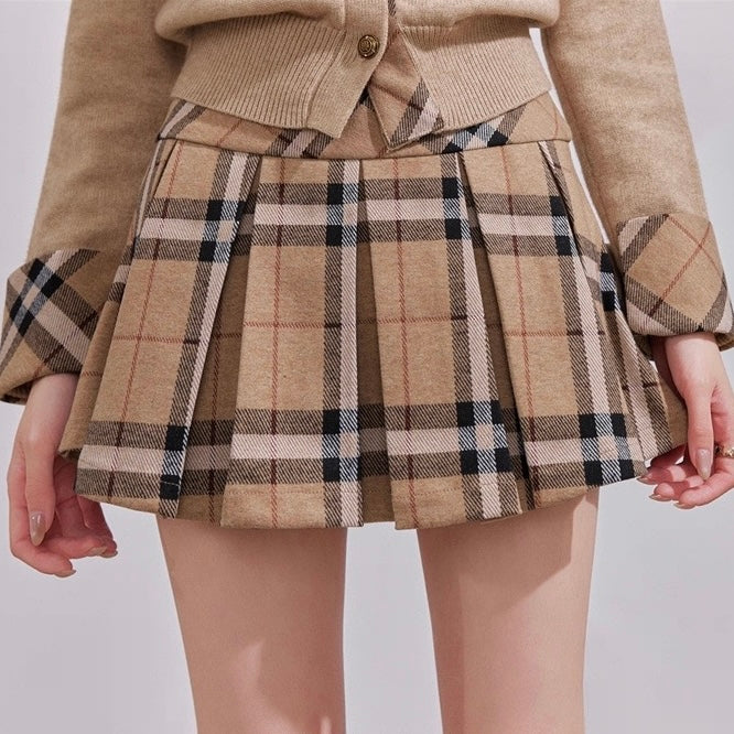 チェックプリーツスカート Mc 596