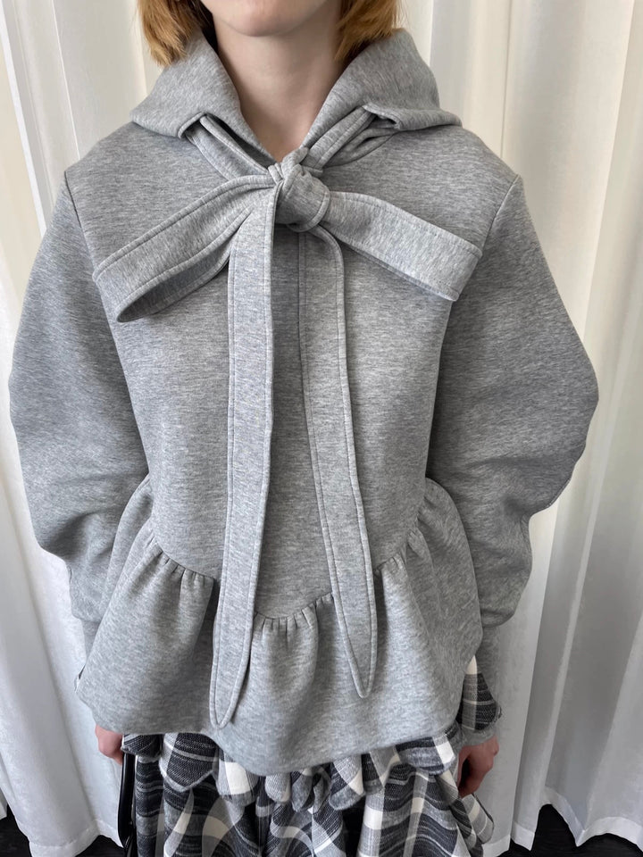 ボリュームリボンペプラムフーディー Mc 568