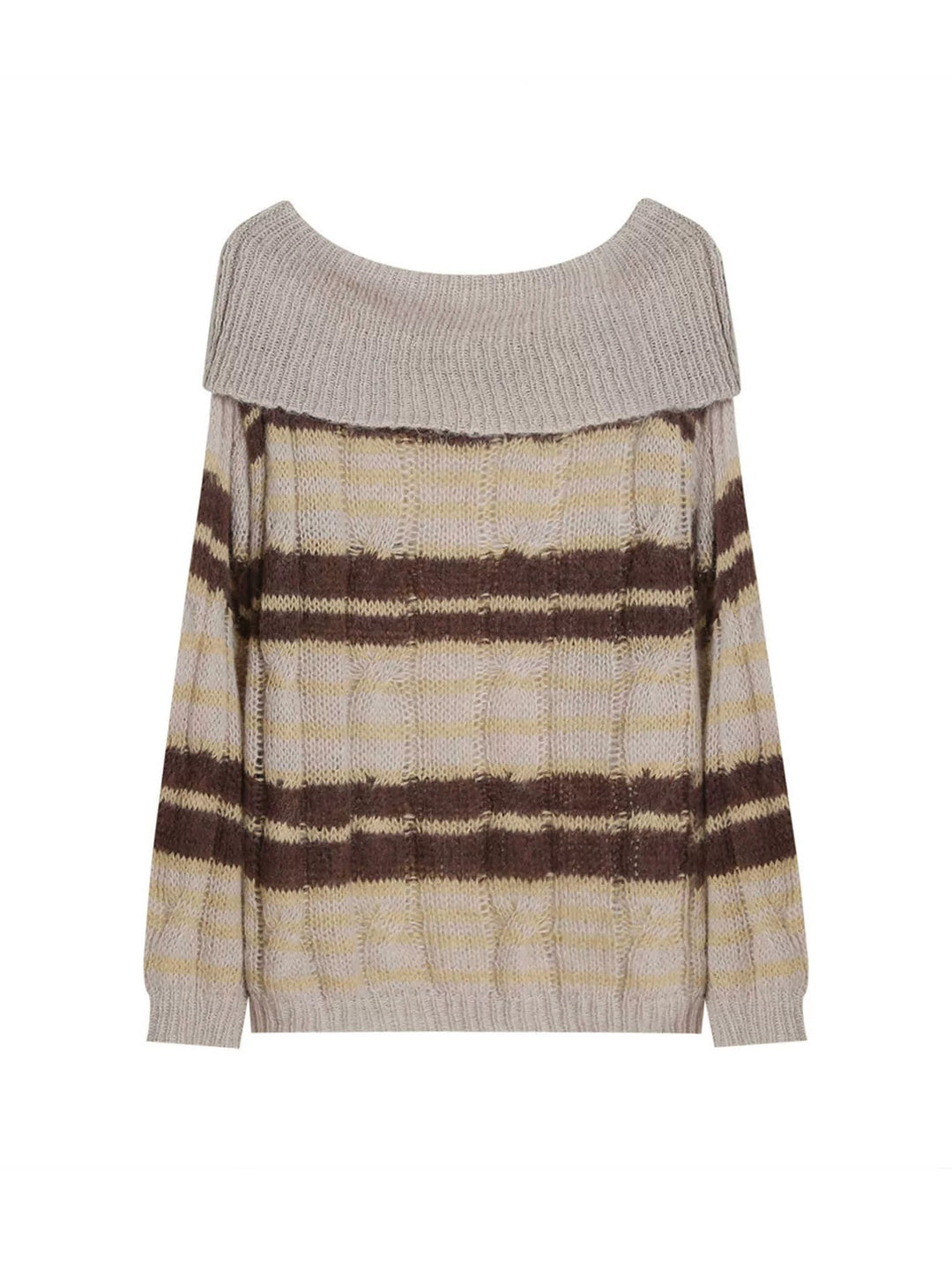 ベルト付きオフショルダーニットプルオーバー　Mc 567