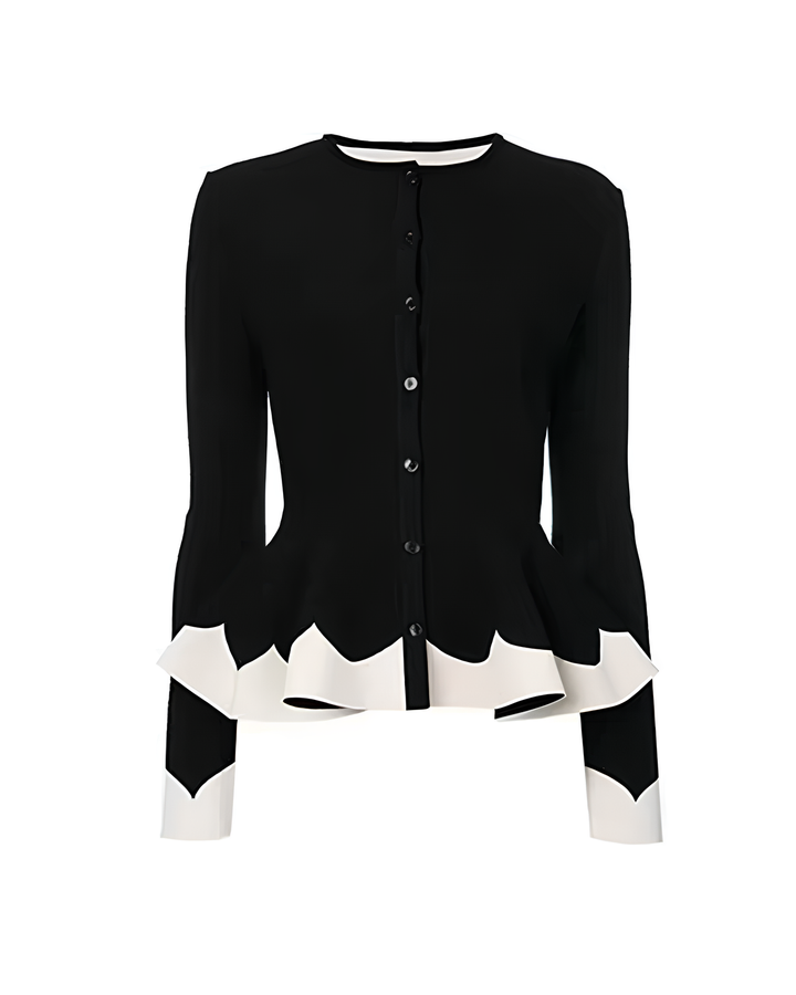 バイカラーフリルペプラムリブトップス Mc 731