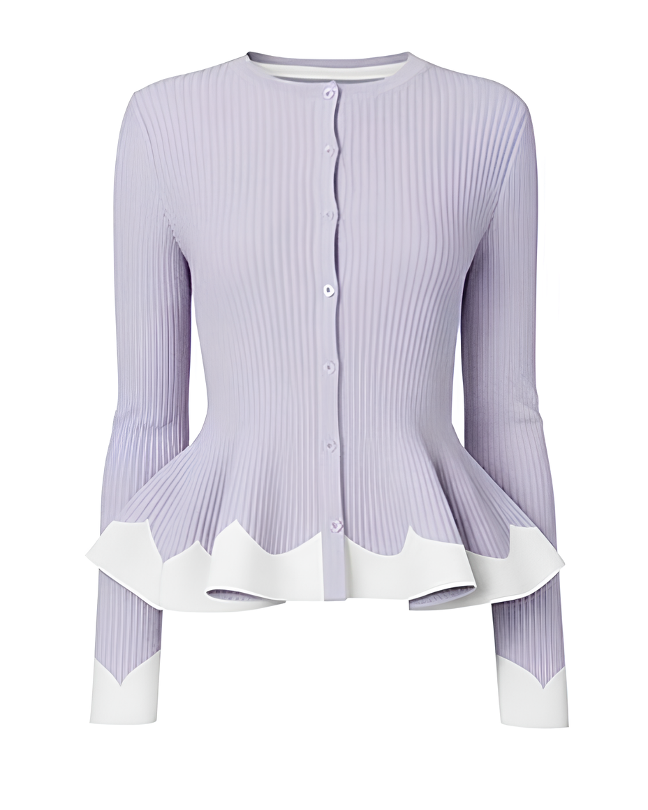 バイカラーフリルペプラムリブトップス Mc 731