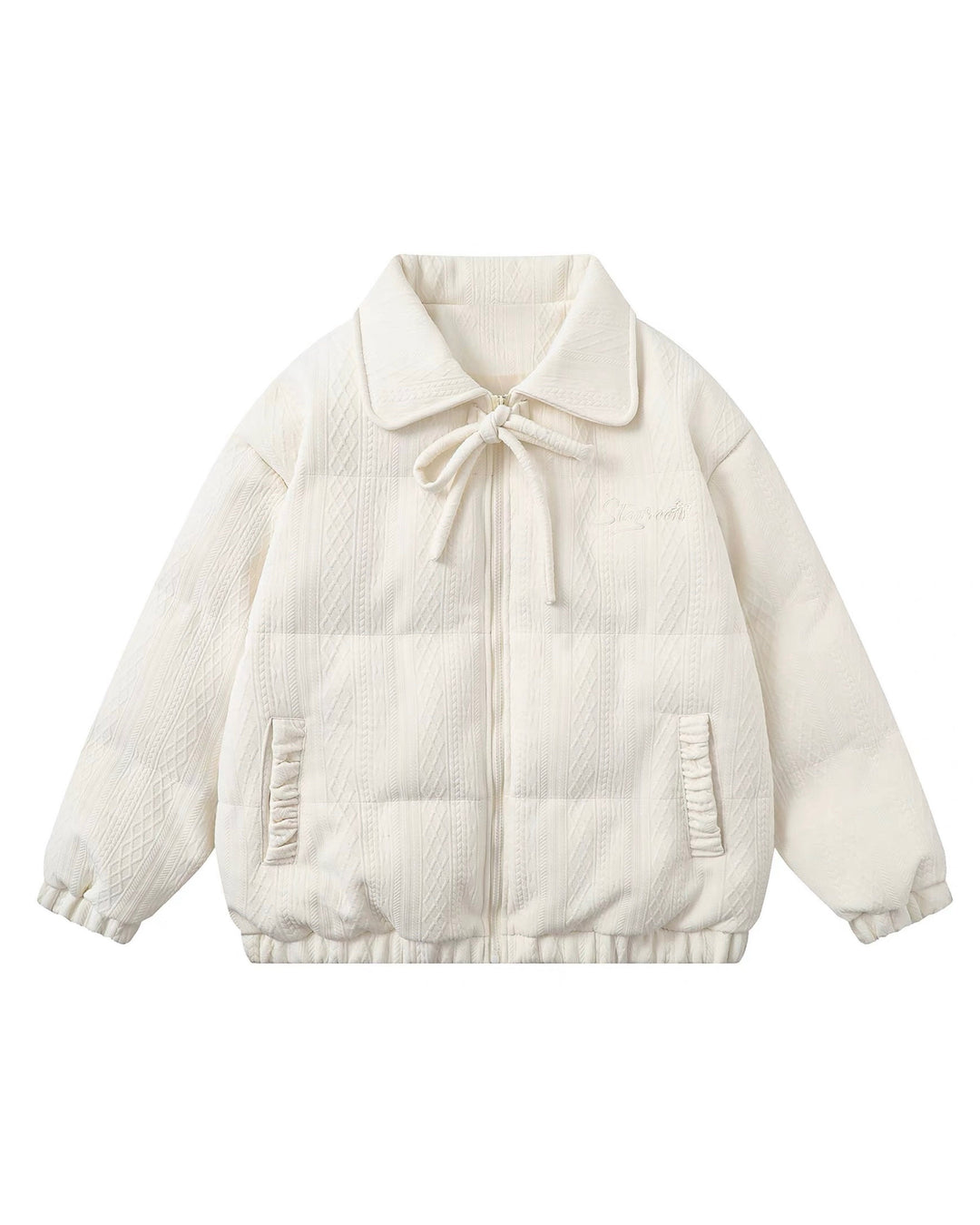 リボンカラーダウンジャケット Mc 604