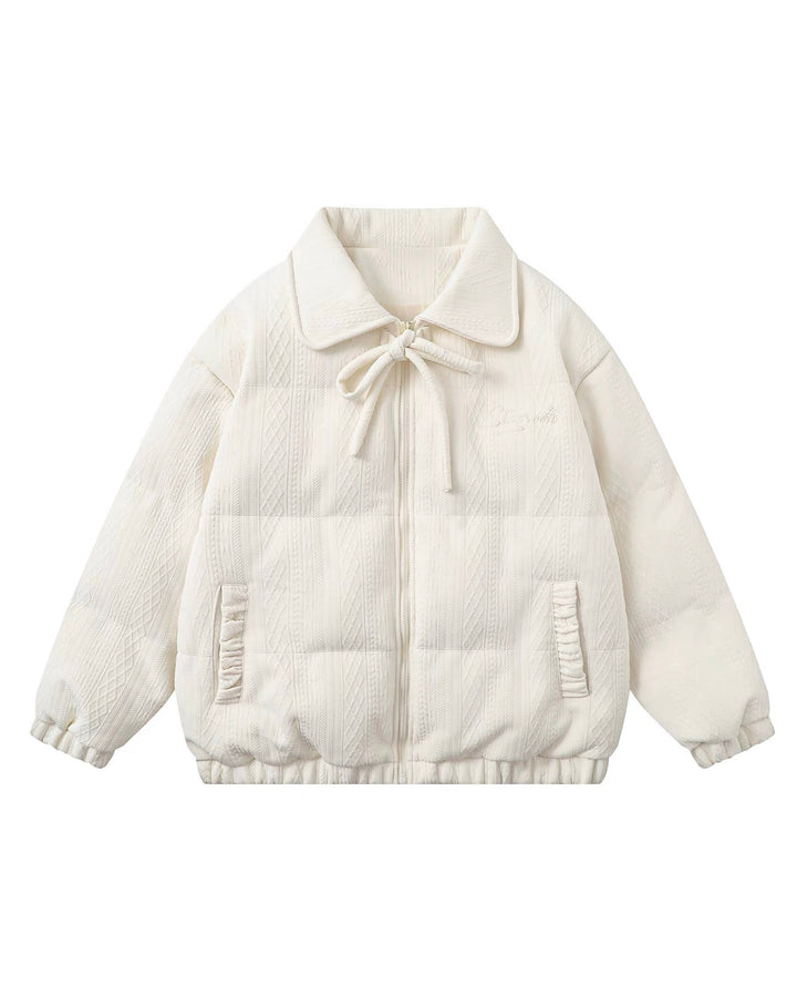 リボンカラーダウンジャケット Mc 604