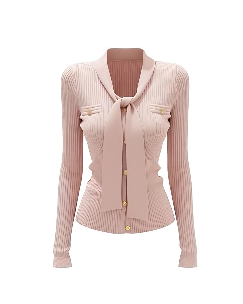 リボンタイリブカーディガン Mc 754