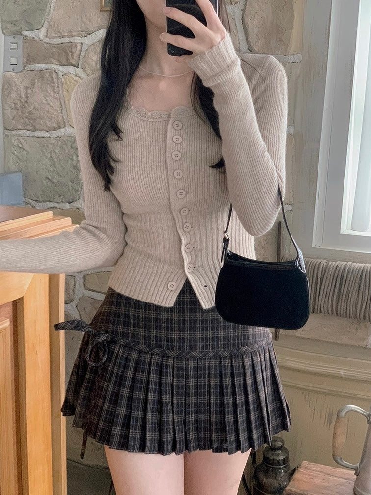 ツイードチェックプリーツスカート Mc 601