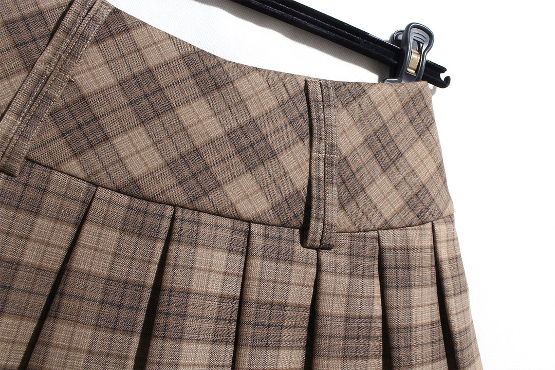 ベルト付きクラシックプリーツミニスカート Mc 551