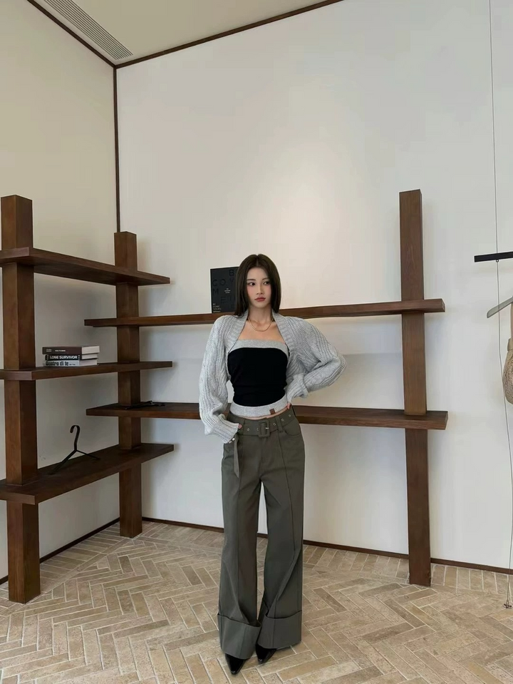 チューブトップ＆ニットカーディガンセット Mc 570