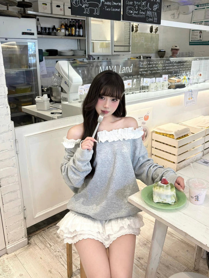 ロゴフリルオフショルプルオーバー　Mc 649