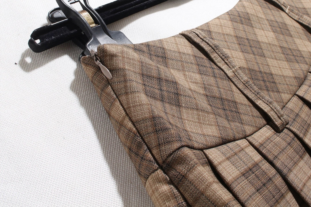 ベルト付きクラシックプリーツミニスカート Mc 551