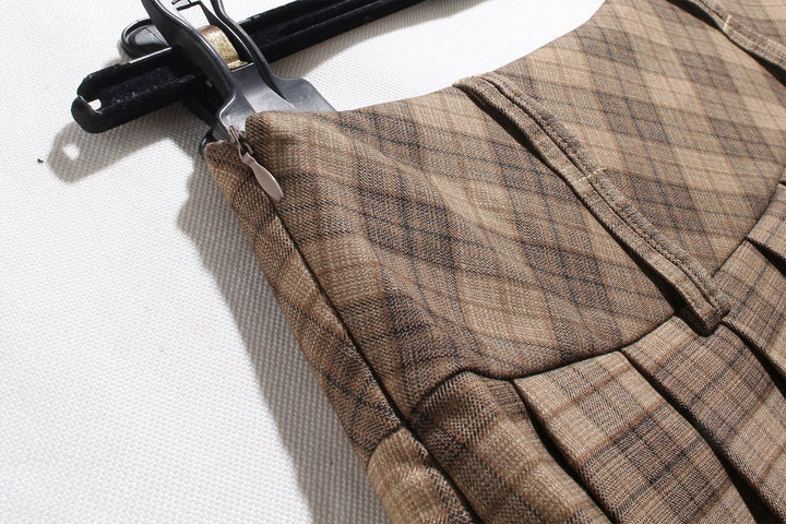 ベルト付きクラシックプリーツミニスカート Mc 551