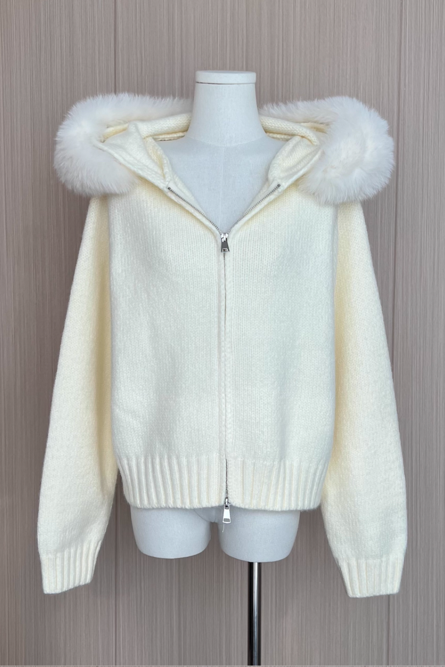 ファーフーディーニットパーカー Mc 278