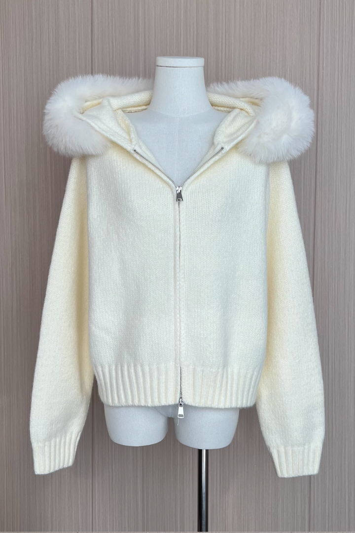 ファーフーディーニットパーカー Mc 278