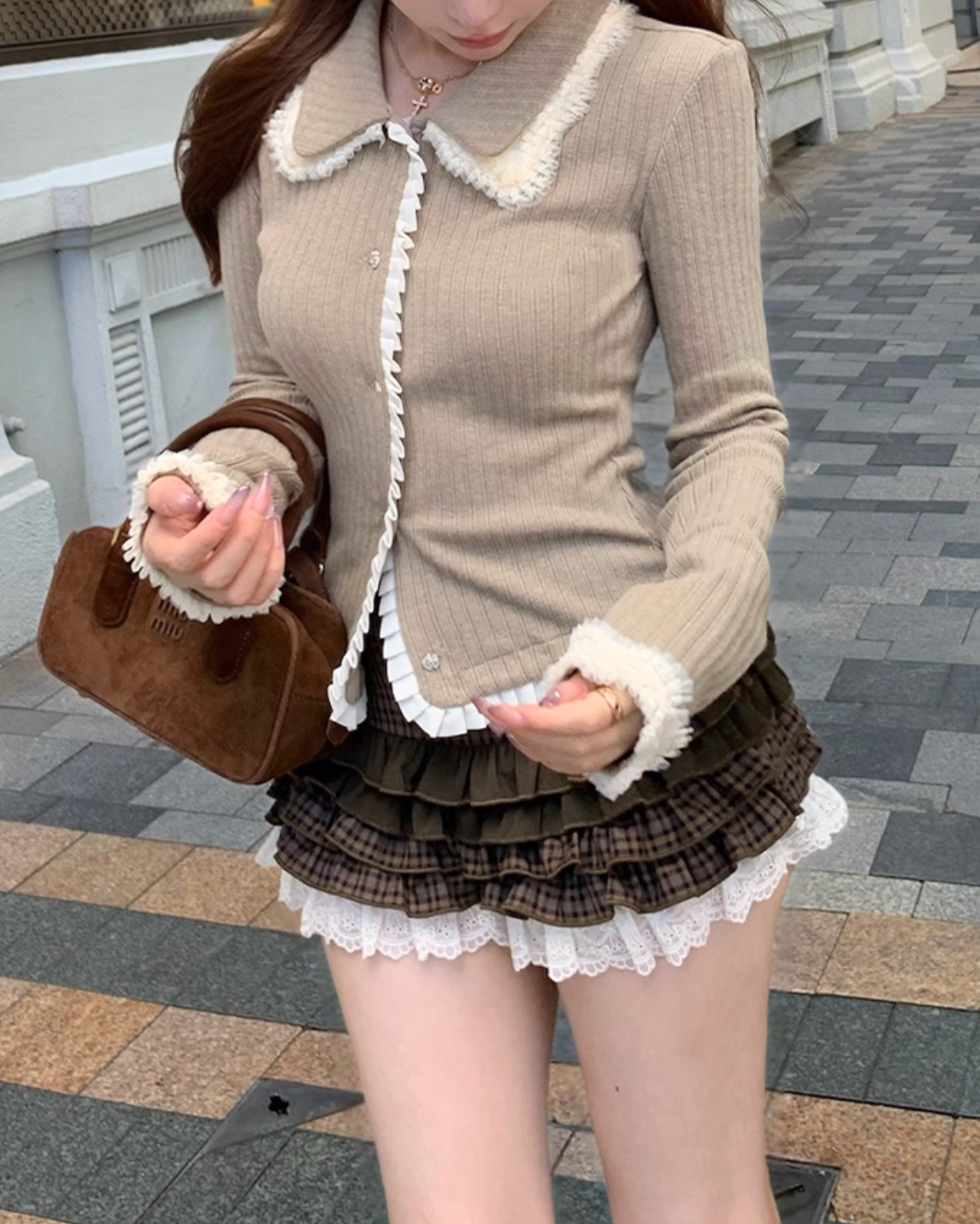 チェックティアードミニスカート Mc 574