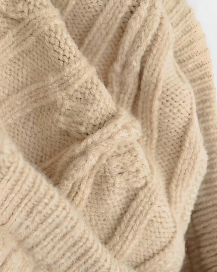 レースヘムふわもこケーブルニットショーツ Mc 624