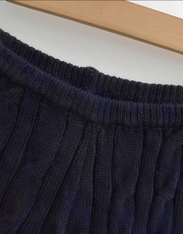 レースヘムふわもこケーブルニットショーツ Mc 624