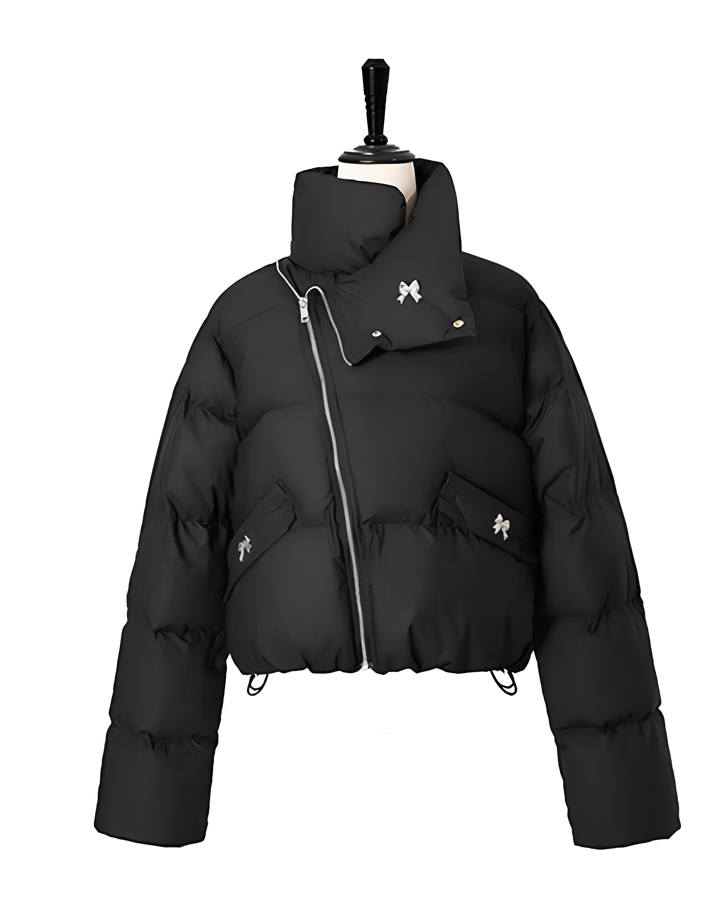 アシメジップリボンチャームショートダウンMc 629