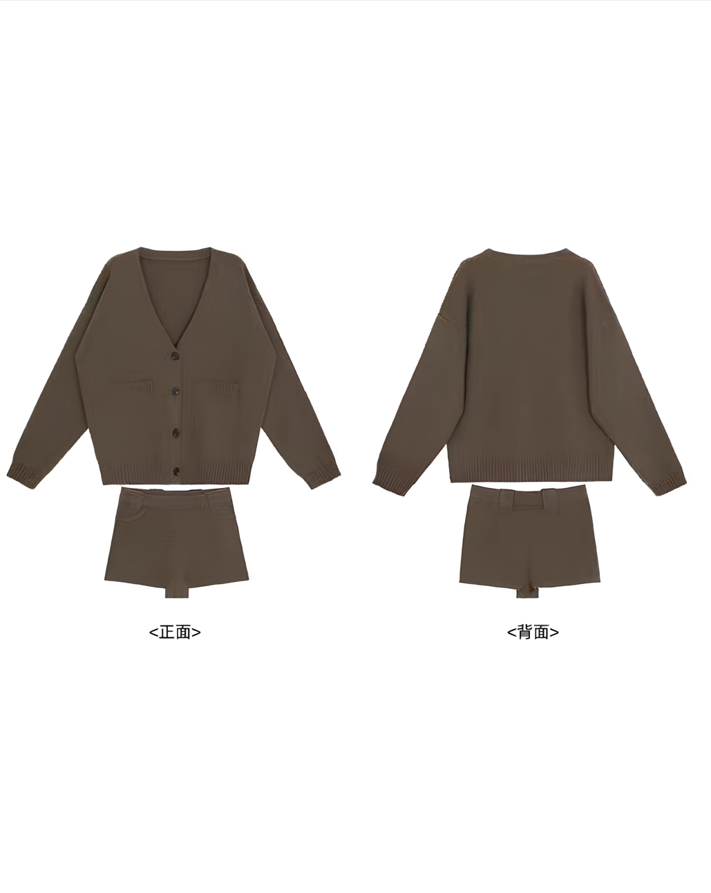 オーバーシルエットカーデ×ショートパンツ セットアップ Mc 646