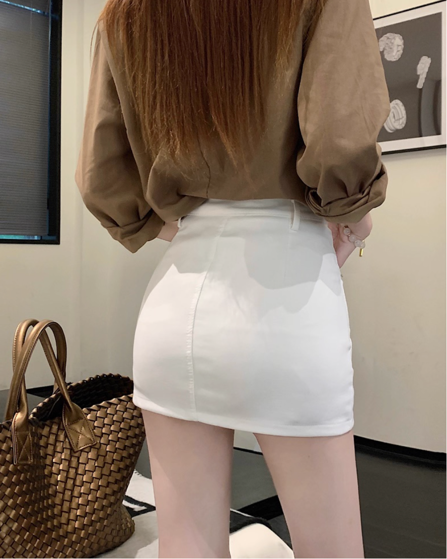 インパン付きハイウエストデニムミニスカート Mc 417