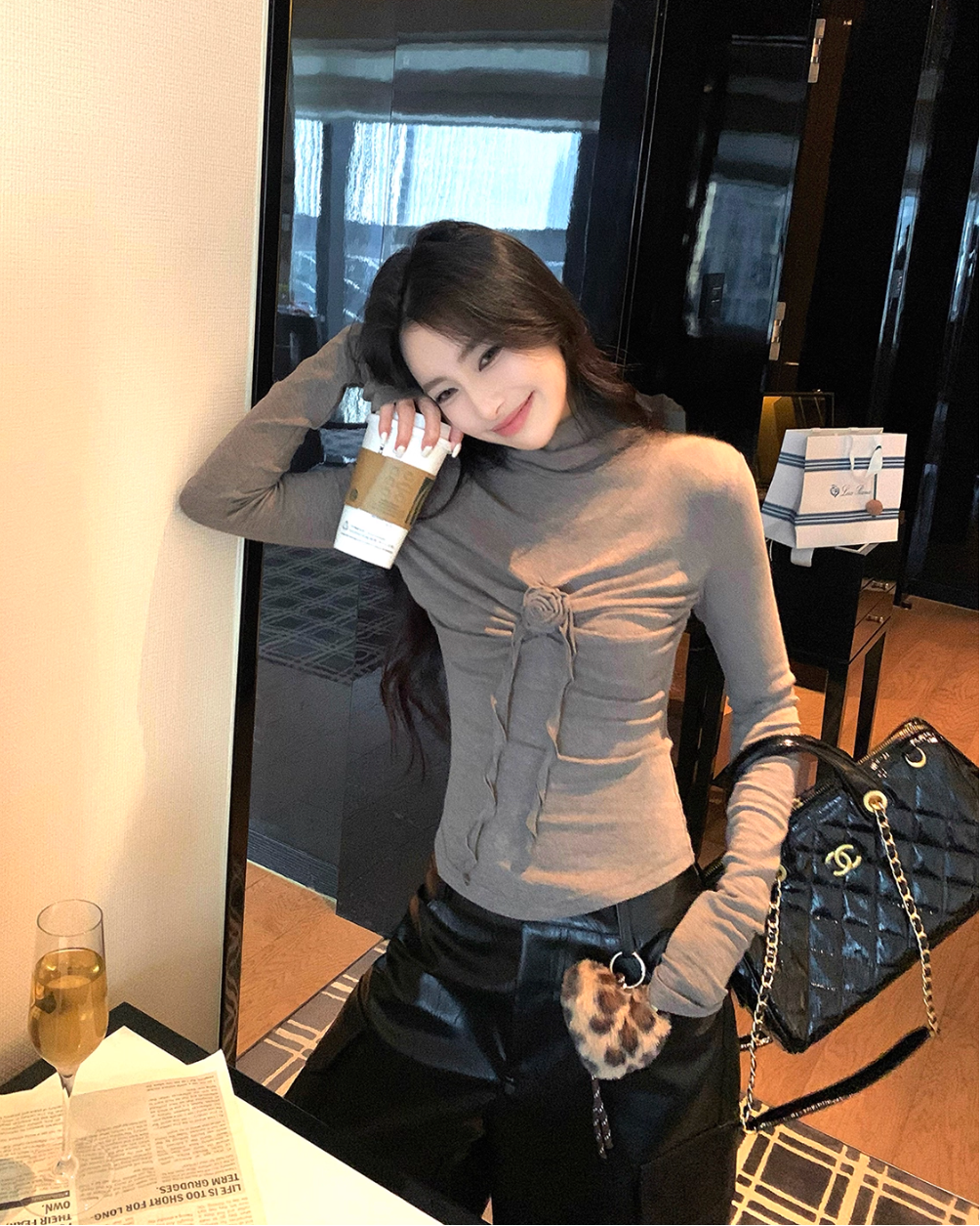 ローズドレープニットトップス Mc 576