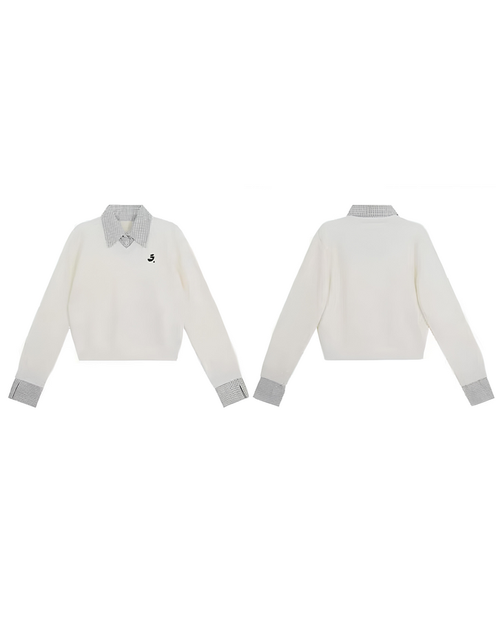 カレッジレイヤード風ニットトップス Mc 663