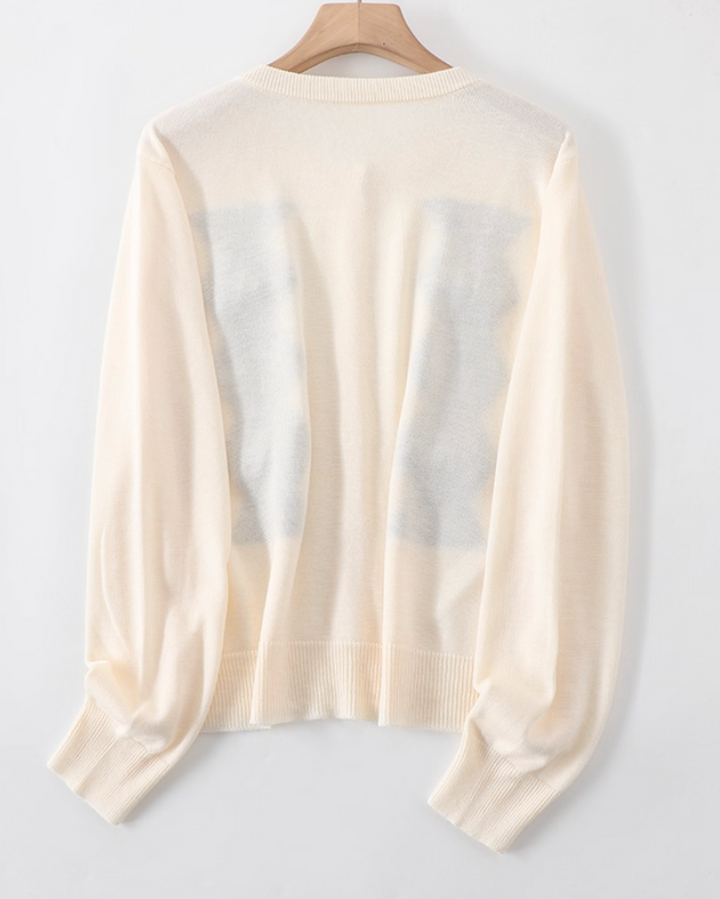 リボンアーガイルニットカーディガン Mc 529