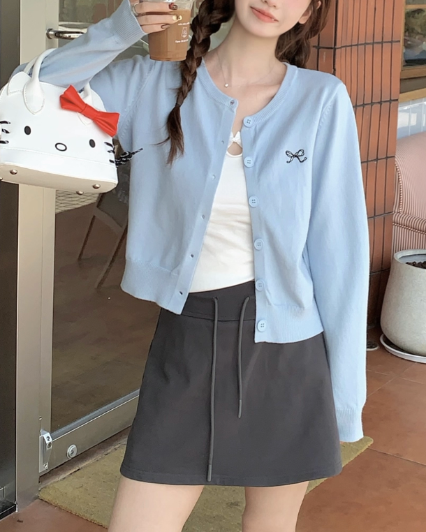 ラウンドネックニットカーディガン Mc 678