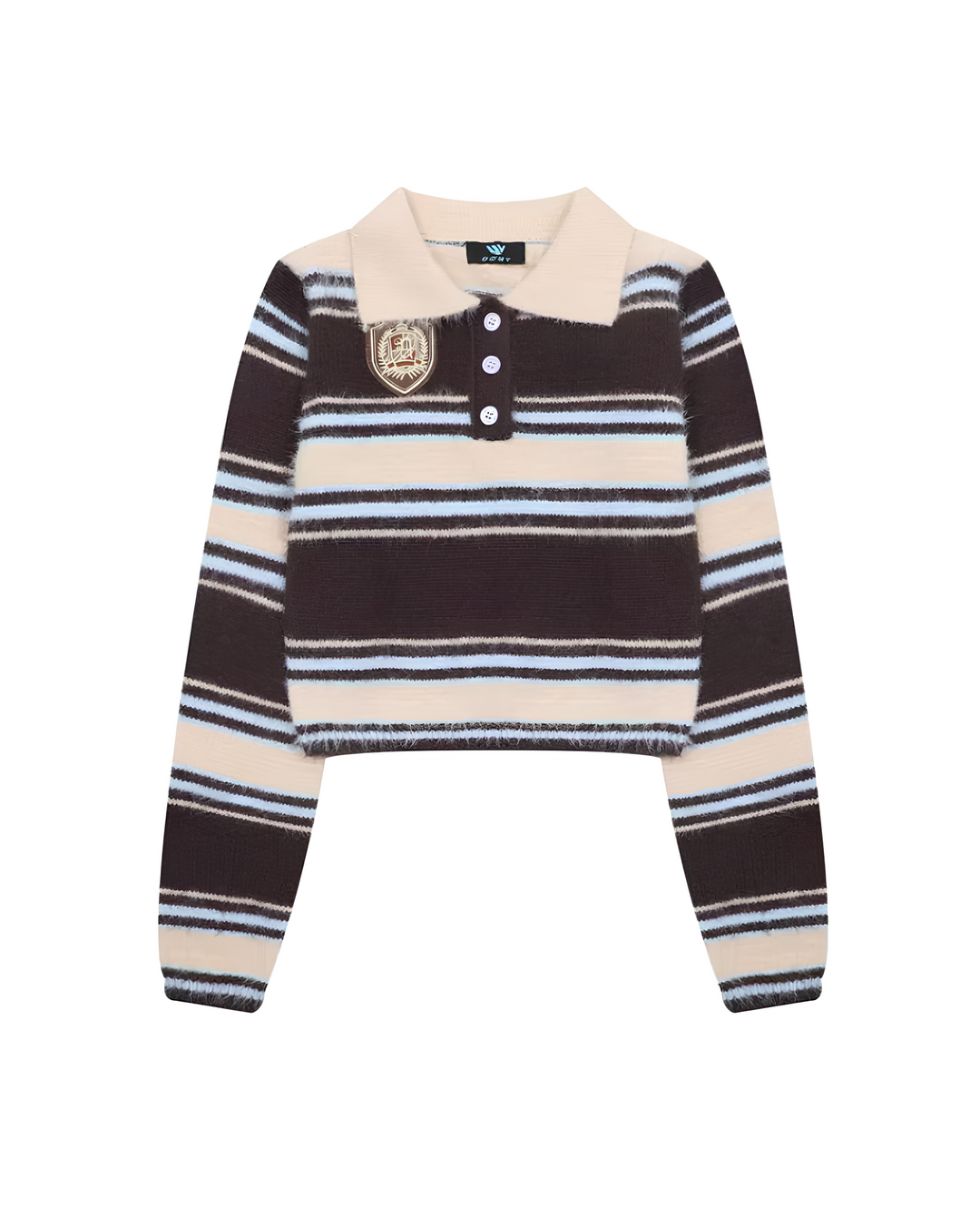 エンブレムボーダー ポロニットトップス Mc 744