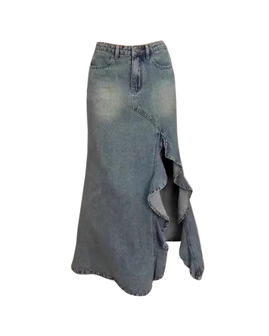 スリットフリルマーメイドデニムスカート Mc 181