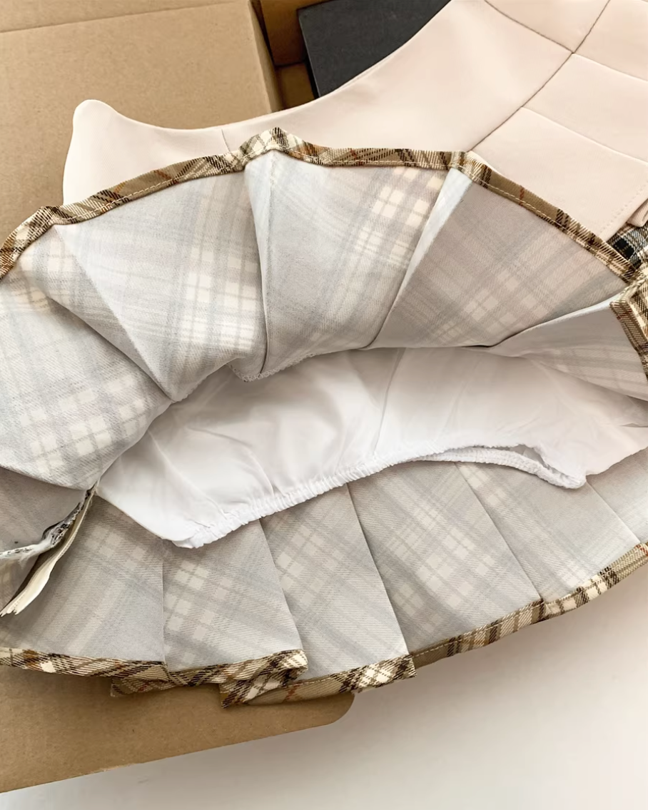 ヴィンテージmixプリーツスカート Mc 654