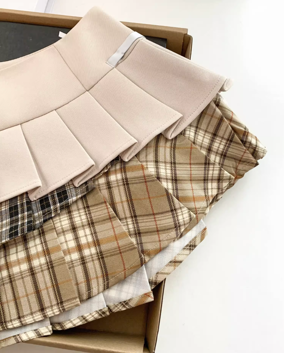 ヴィンテージmixプリーツスカート Mc 654