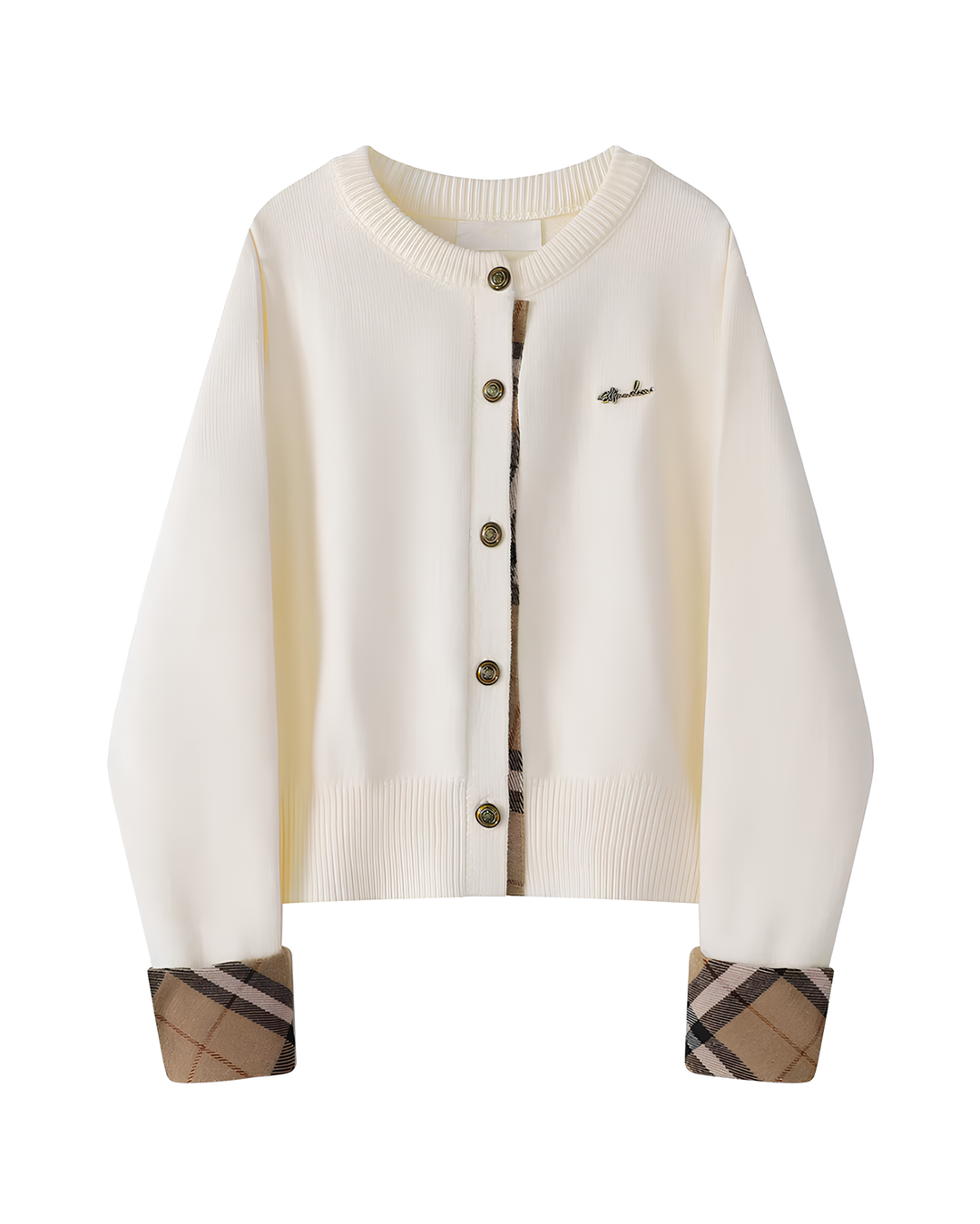 チェックラインニットカーディガン Mc 595