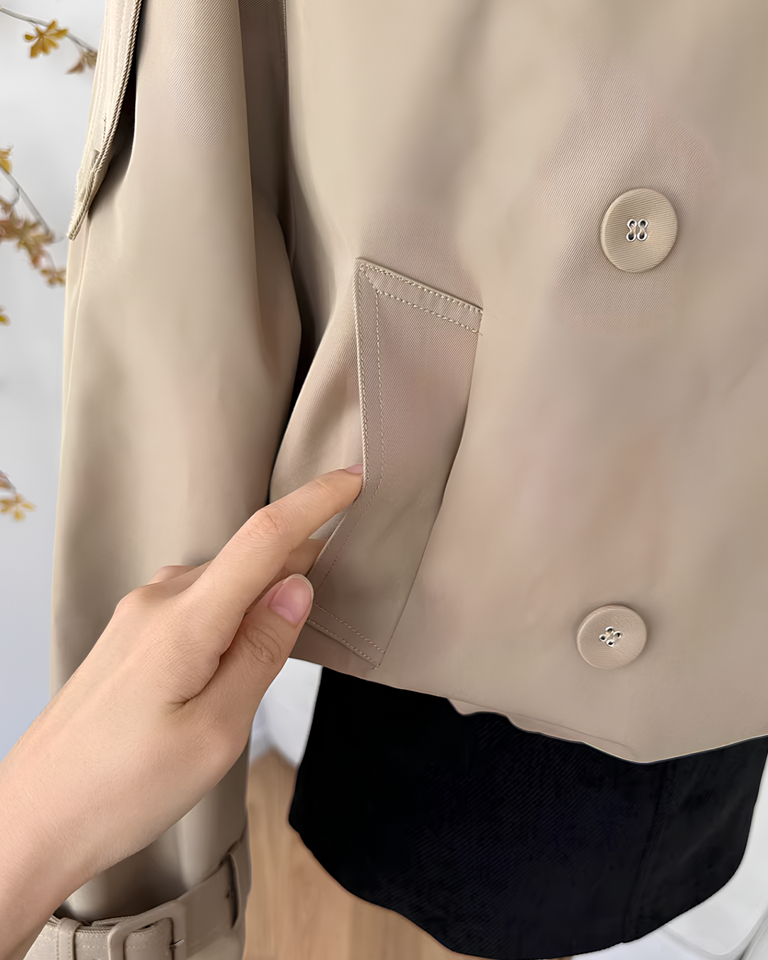 スタンドネックショートトレンチブルゾン Mc 764