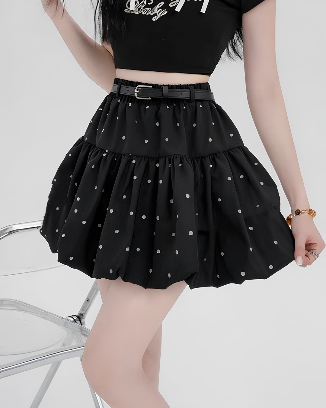 ドットティアードミニスカート Mc 803
