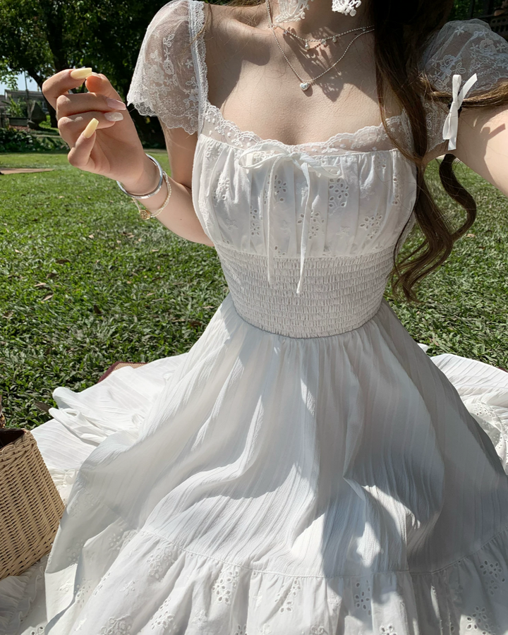 ピュアレースシャーリングティアードワンピース Mc 824