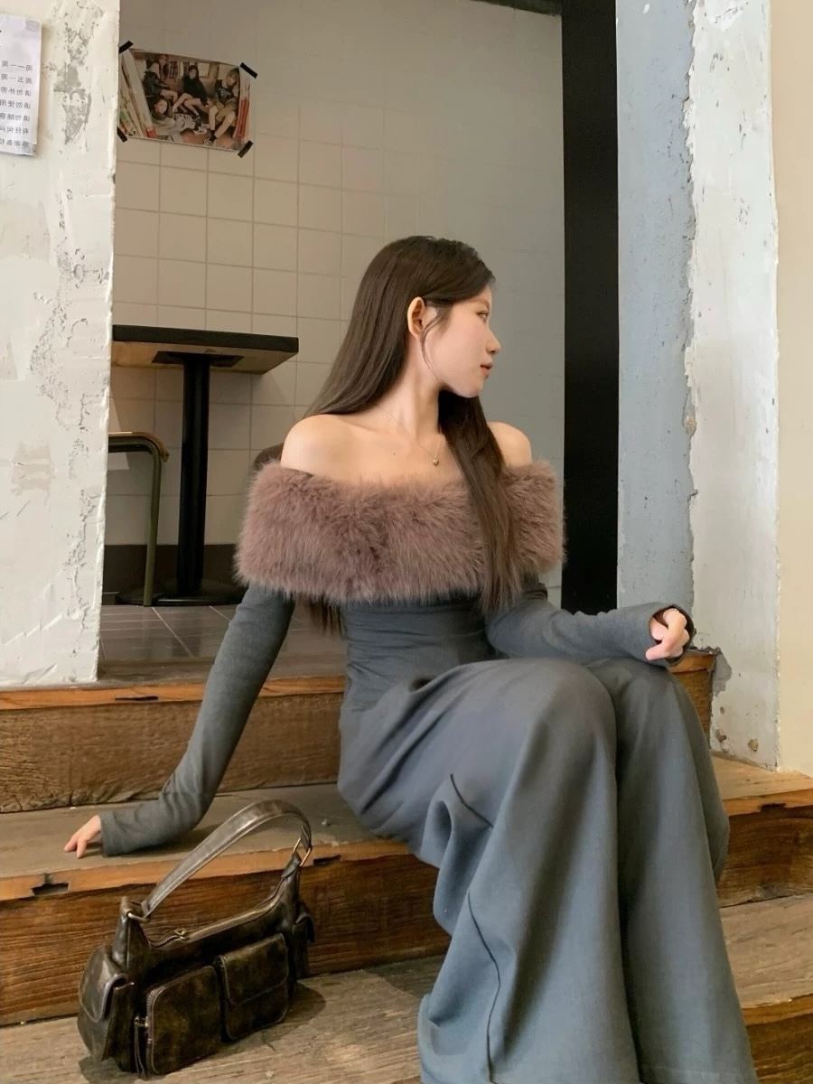 2wayフェイクファーオフショルトップス Mc 554