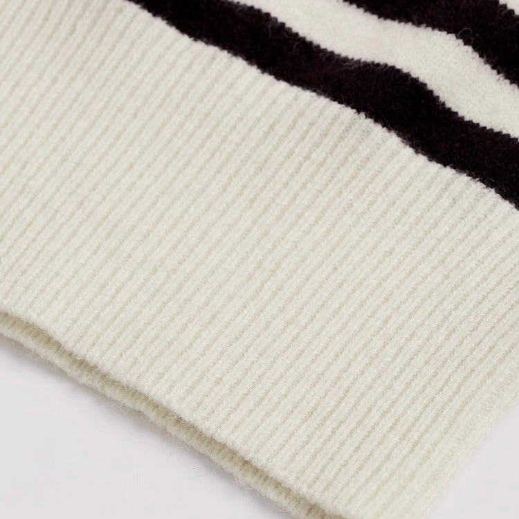 ボーダーカラーニットフーディ Mc 564