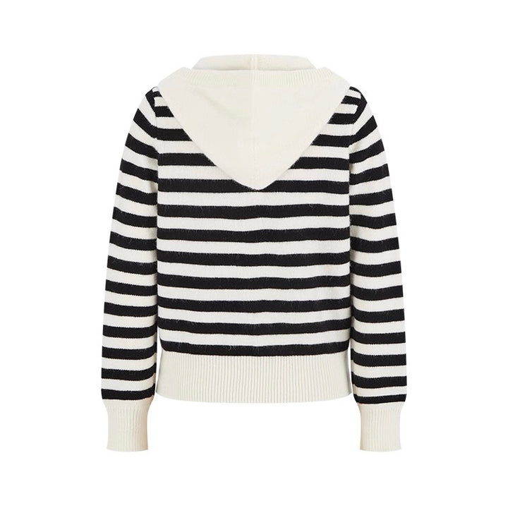 ボーダーカラーニットフーディ Mc 564