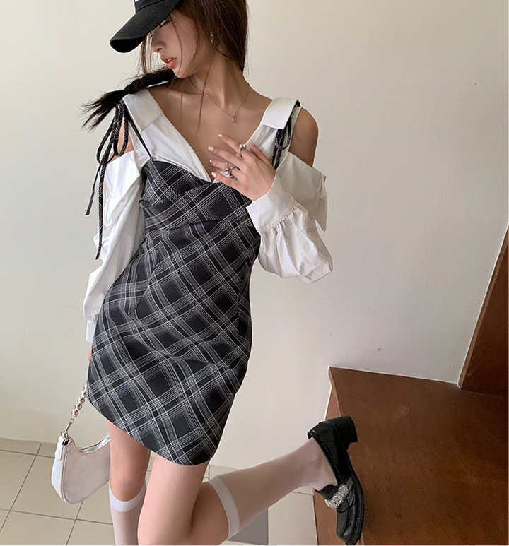 オフショルシャツ×キャミワンピSET Mc 191