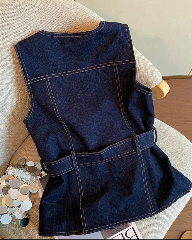 クラシックデニムベルトジレトップス Mc 791
