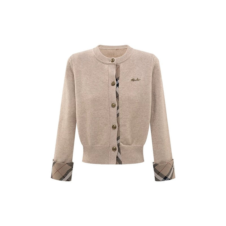 チェックラインニットカーディガン Mc 595