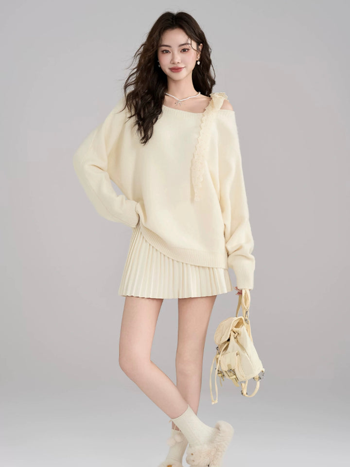 レースリボンショルダーニット Mc 569