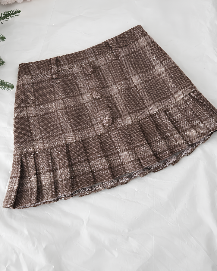 クラシカルチェックプリーツミニスカート Mc 724