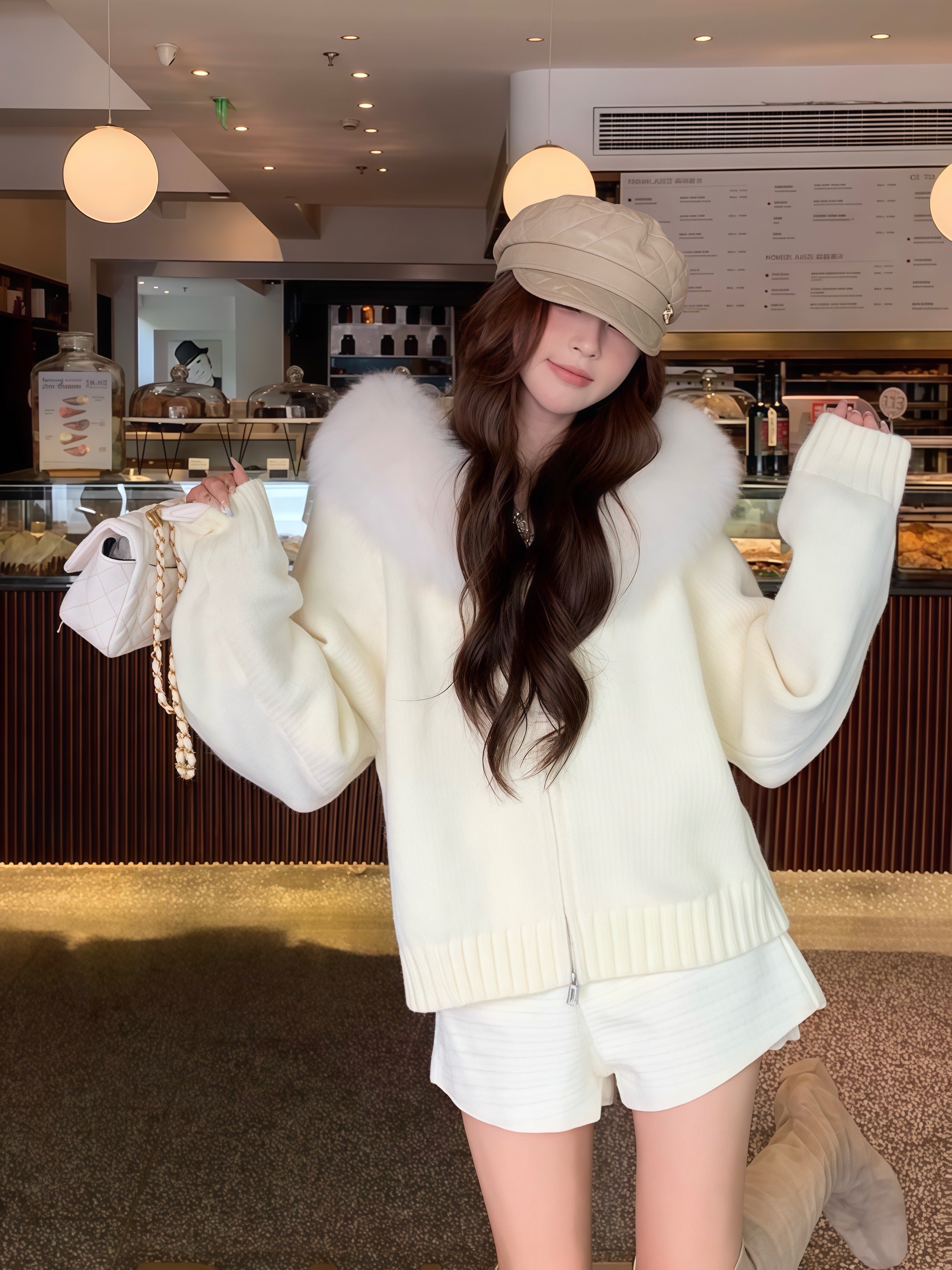 ファーカラーダブルジップニットパーカー Mc 556 – micury