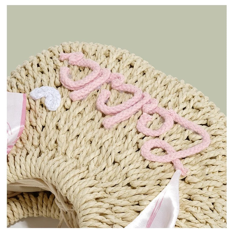 スカーフ付き2Wayサークル刺繍かごバッグ Mc 477
