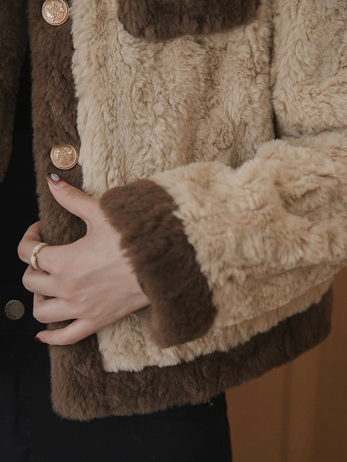 バイカラーフェイクファージャケット Mc 557