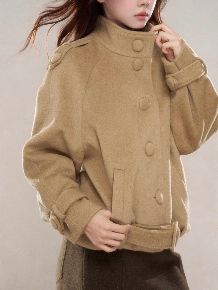 ハイネックベルトウールジャケット Mc 602