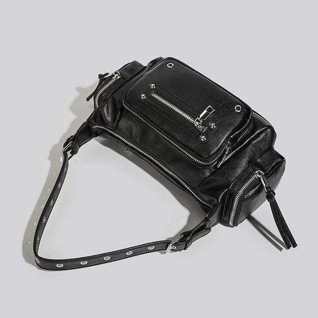 ジップデザインマルチポケットショルダーバッグ Mc 826